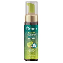 Mielle Organics Avocado & Tamanu Curly Hair Mousse - Anti Frizz Hair Foam for Curly, Wavy, Coily Styles - Medium Hold Styling to Define & Control for a Soft, Natural Shine Finish (7.5oz)