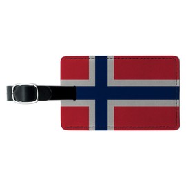 Graphics & More Norway Flag Leather Luggage Id Tag Suitcase Carry-on, Black