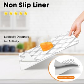 Gopas Drawer and Shelf Liner for Kitchen Cabinets Non-Adhesive, Non-Slip Cabinet Liner Shelf Paper Strong Grip Waterproof Easy to Clean for Kitchen Shelves Cupboard,Geometric,12IN X 10FT