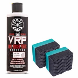 Chemical Guys VRP Protectant & WonderWave Applicators Kit - 16 oz Vinyl, Rubber, and Plastic Dressing with Foam Applicators - Restores Your Car's Interior & Exterior Surfaces