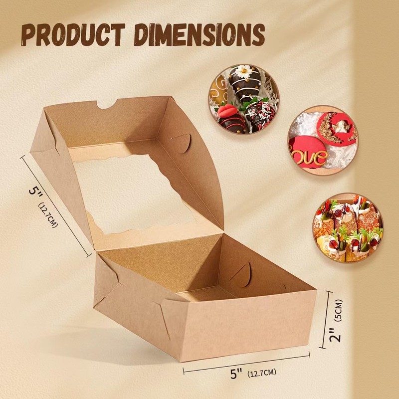 JCXGRVC 5x5x2 Inch Truffle Boxes Pastry Gift Boxes Bakery Boxes
