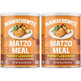 Manischewitz Matzo Meal, 16 oz Resealable Canister, (2 Pack - Total 2lbs) Kosher for Passover
