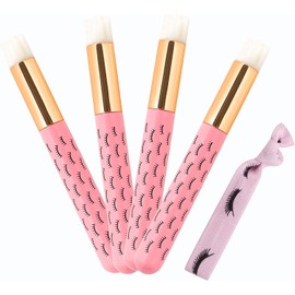 Cepillos de champú para pestañas para quitar puntos negros, herramienta de limpieza de nariz, cepillo para polvo limpiador de pestañas, cepillos suaves, Rosado