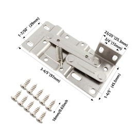 JAKOUE 2 Pair of 45 Degree Opening Angle Durable Tip Out Tray Hinges，Satin Nickel Durable Easy Install Bathroom Sink Front Drawer Hardware for Kitchen Sink or Bathroom Cabinet Organizer
