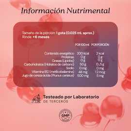 SEREMONY Vitamina B12 Metilcobalamina Sublingual Líquida en Gotas 6+ Meses de Uso, Suplemento Alimenticio, Sin Azúcar, Sabor Cereza Orgánica, Plant Based, Sin GMO, 100% Natural