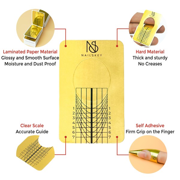 Nailskey Nailskey Nail Forms for Gel Builder - 100 Pcs