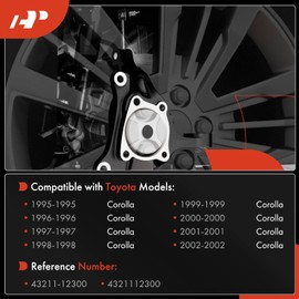 A-Premium Front Suspension Steering Knuckle Compatible with Toyota Corolla 1995-2002, Right Passenger Side