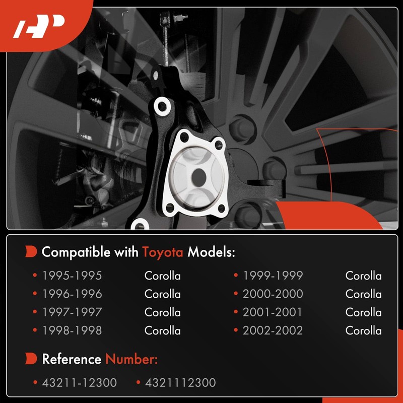 A-Premium Front Suspension Steering Knuckle Compatible with Toyota Corolla 1995-2002,