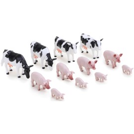 Toyland® 1:32 Scale Farmyard Animals Set - The Farm Collection - Collectable Farmyard Animals (12 PIECE COWS & PIGS)