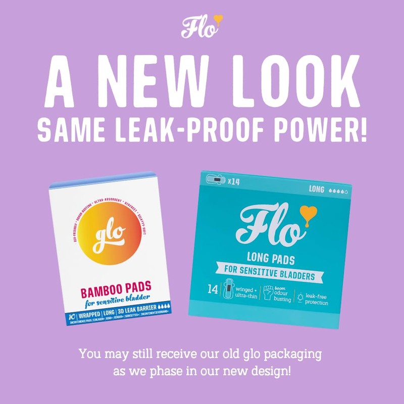 FLO Organic Sensitive Bladder Long Bamboo Pads (14 Pads)