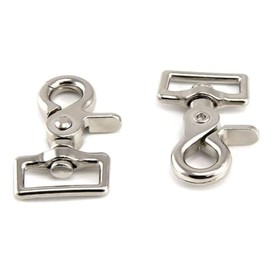 Southwestern Equine [2 Pack] Trigger Snap 1" Inch Square Eye Swivel - Nickle Plate Industrial Grade Rust Resistant