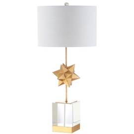 JONATHAN Y JYL5006A Estelle 32" LED Metal/Crystal Lamp Contemporay,Transitional for Bedroom, Living Room, Office, College Dorm, Coffee Table, Bookcase, Clear/Gold