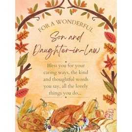 For A Wonderful Son and Daughter-in-Law Happy Thanksgiving Greeting Card - Bless You Both