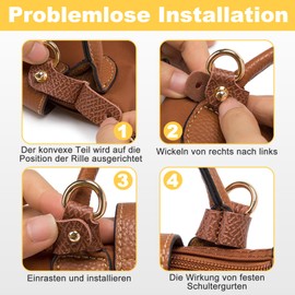 Shoulder Strap for Longchamp Women's Bag, Adjustable Shoulder Strap for Bags, Leather Strap, Carry Straps for Longchamp Mini Bag Straps, Bag Strap Extension (Width of Shoulder Strap 1.4 cm), brown
