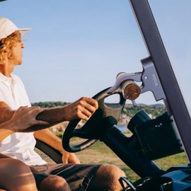 Woho Magnetic Golf Cart Cigar Holder for 30-60 Rings, Aluminum Alloy Clip Holder for Golf Cart with Fork Hold Item in The Grass, Golf Cart Accessories with Dual Opening Carabiner, Gift for Men(Gray)