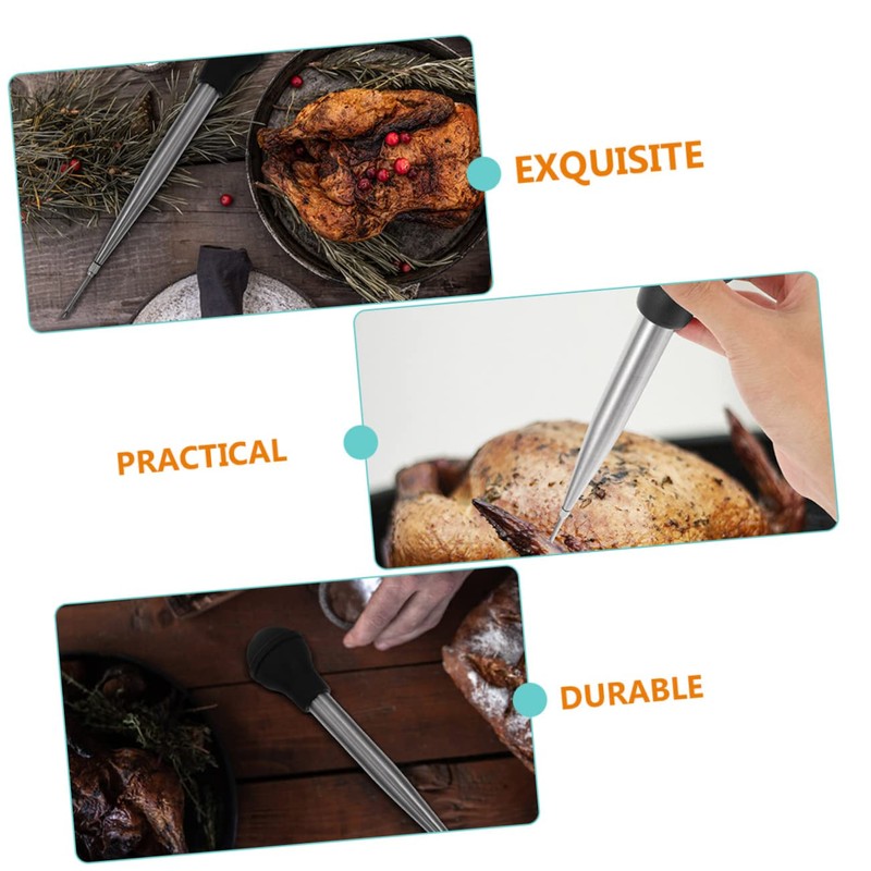 Ciieeo pcs Seasoning Injector with Bulb Marinade for Flavoring Chicken