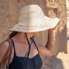 Tweruna 2 PCS Hat Straps for Wind, Adjustable Beige Black