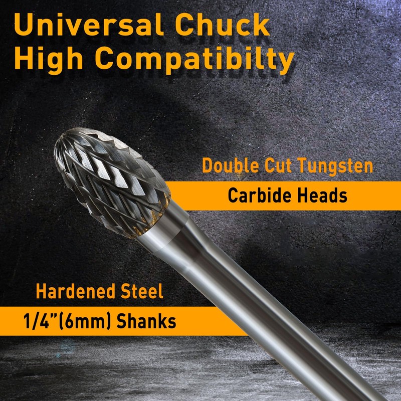 1/4 Carbide Burr Set 1/4 Shank w/Big Beech Holder Die