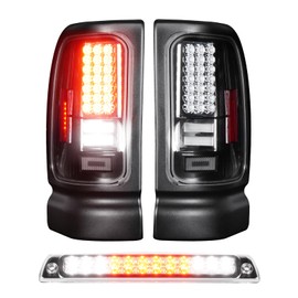 Tresound Tail Light + 3rd Brake Cargo Lamp for Dodge Ram 1500 1994-2001, Dodge Ram 2500 3500 1994-2002, 55055264AC 55055265AC, Rear Taillight Assembly