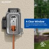 ELEGRP Weatherproof Outdoor Outlet In-Use Cover, Horizontal/Vertical Mount, Heavy-Duty Clear