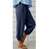 SOUWINEMYI Womens Capri Pants Cotton Linen Cropped Trousers Summer Wide