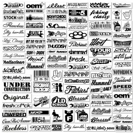 OwnTheAvenue 50 Random JDM Stickers Pack Car Motorcycle Racing Motocross Helmet Decals Lot