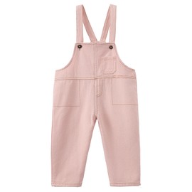 Mud Kingdom 5 Years Girls Dungarees Adjustable Braces Denim Ovearalls for Little Girl Cotton Plain Jean Pants Pink