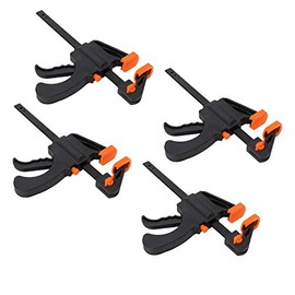 XFORTÂ® Quick Grip Clamps, Ratchet Bar Clamps, One Handed Bar Clamp, Ideal for Fast and Easy Clamping Applications [4 inch, 4 Pack]