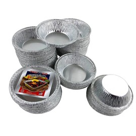 pactogo 3" Disposable Aluminium Foil Tart Pans Mini Silver Baking Pie Cans