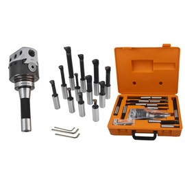 Kimllier 3 Inch Boring Head R8 Shank 12Pcs 3/4 Inch Shank Boring Bar Set Carbide Tipped Bars Lathe Tool