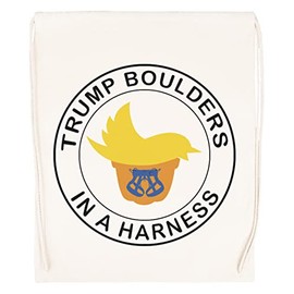 Vendax Trump Boulders In A Harness - Trump Beige Turnbeutel mit Kordelzug Drawstring Gym Bag Backpack