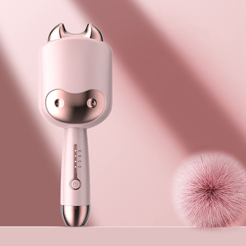 Cow Shaped Curling Iron Wand Professional 1.3 Inch Temperature Adjustable