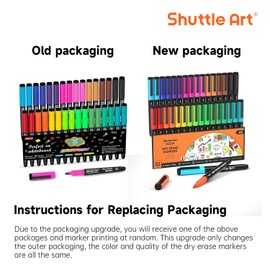 Shuttle Art Dry Erase Markers, 32 Pack 16 Colors Magnetic Whiteboard Markers with Erase, Fine Point Dry Erase Markers Perfect For Writing on Whiteboards,Mirrors for School Office Home