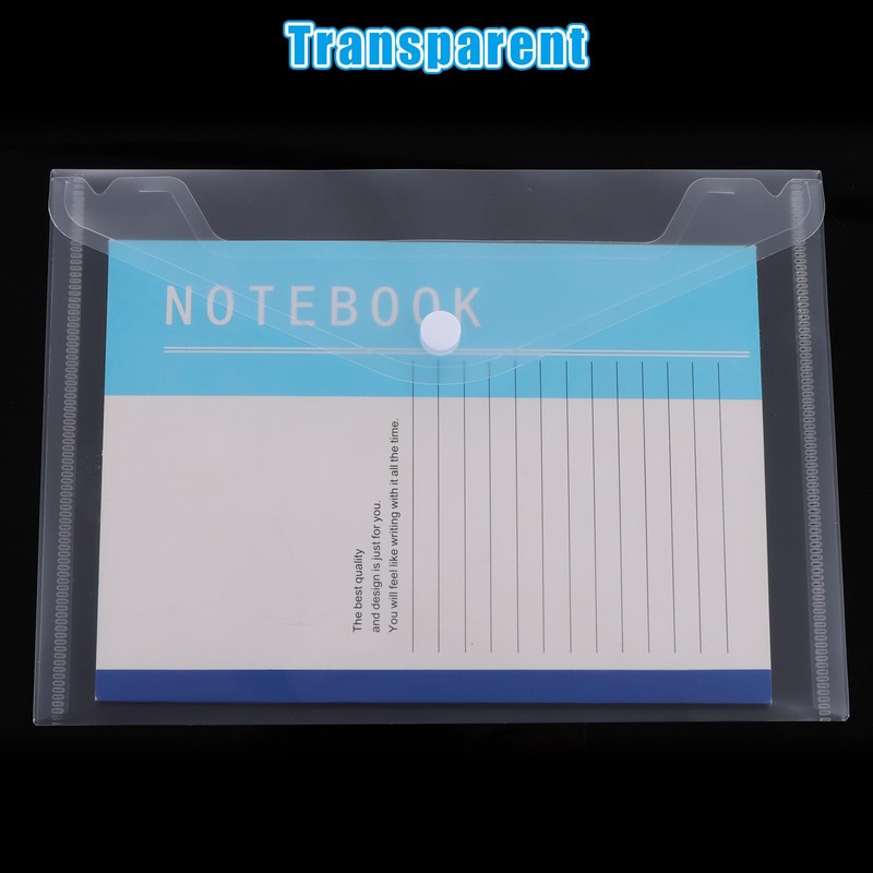 ASelected 40Pcs A5 Plastic Wallets Clear, Document Plastic Wallets, Plastic