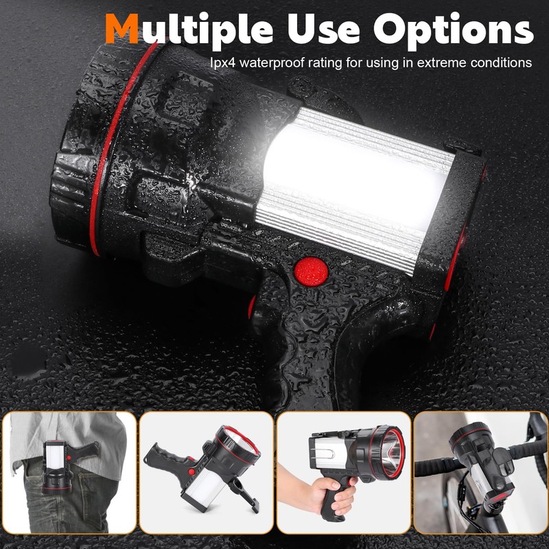 Vanvale Super Bright Handheld Spotlight Rechargeable LED Flashlight Long Lasting