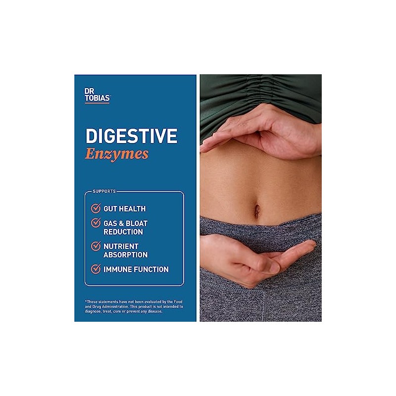 Dr. Tobias Super Digestive Enzymes, Plant-Based, Non-GMO by Dr. Tobias