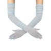 QRBTSCL Women's Stretchy Super Long Tulle Gloves Ruched Opera Mush