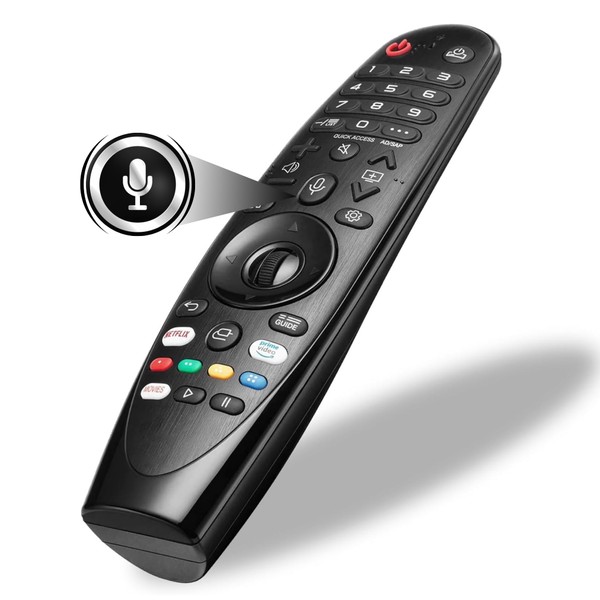 Universal LG Magic Remote with Pointer & Voice Function MR20GA | Replacement for LG TV Remote MR19BA | LG Remote Control Compatible with Smart TV Models | Netflix & Prime Video Hot Keys, Google/Alexa