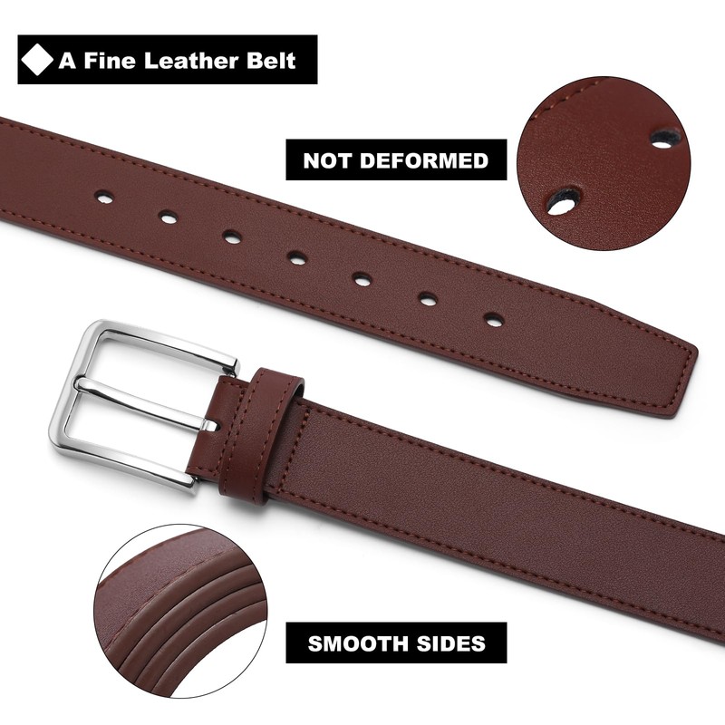 SENDEFN Men's Leather Belt, 38 mm Wide, Men's Belt for