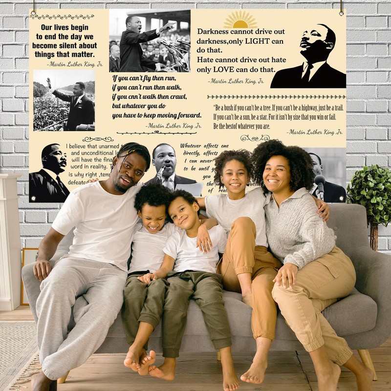 Buxiuer Martin Luther King Jr. Day Photo Booth Backdrop for