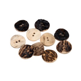 Natural Round Shape Deer, Elk Antler Buttons 3 Sizes 5pieces (20 mm (0.79 inch))