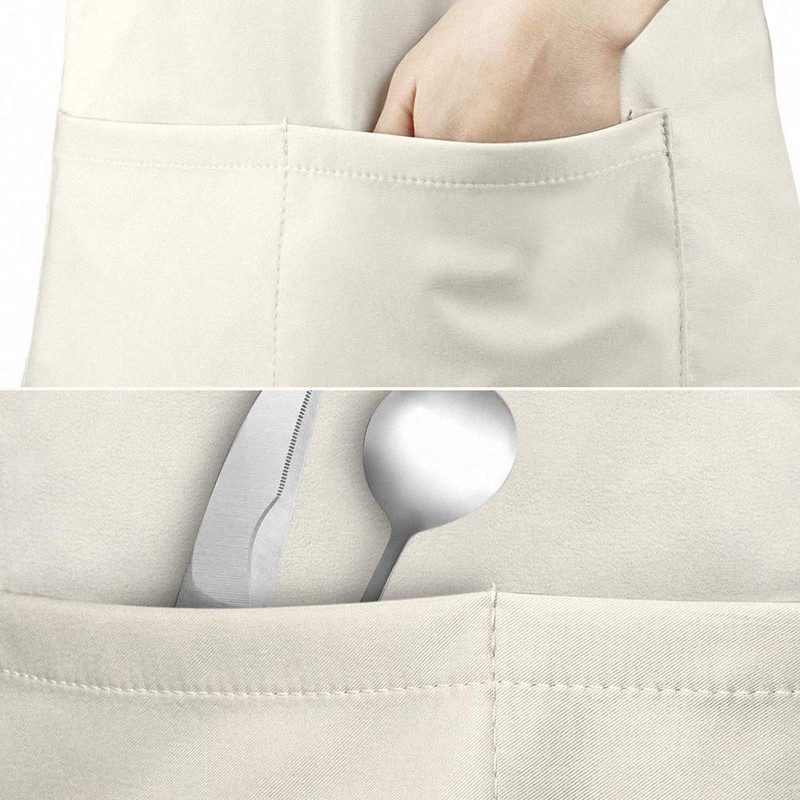 Viedouce 2-Pack of Waterproof Cooking Aprons with Pockets, Adjustable Kitchen