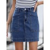 Sidefeel Women's Denim Skirt High Waisted Stretch Casual Mini Skirt