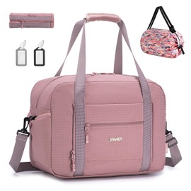 SPAHER Hand Luggage Bag 40 x 30 x 15 British Airways Eurowings Foldable Travel Bag Sports Bag Large Weekender Women Men Gym Bag Waterproof Duffle Bag Swimming Bag Fitness Bag, pink