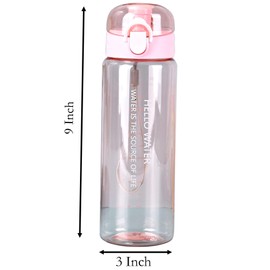 YIKANGHENG Sports Water Bottle, 26oz Transparent Pink Plastic Water Cup with Straw for Sports, Travel, and Outdoors (pink)