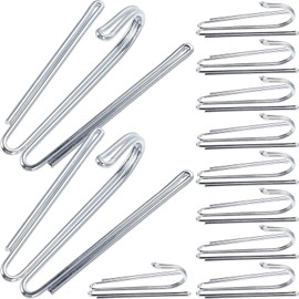 iplusmile Pack of 50 Curtain Hooks, Heavy Duty Clothes Rack, 4-Prong Pinch Pleat Hook Clips, Shower Curtain Hooks for Door Curtains, Folding Hooks with 4 Prongs Connection, Stainless Steel