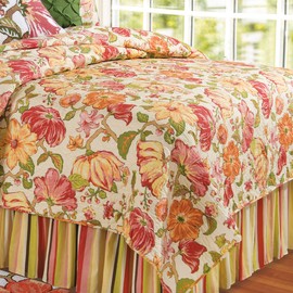 C&F Home Alessandra Queen Bed Skirt Drop Length: 18 Inches Queen Bed Skirt Pink