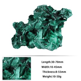 Rockcloud Natural Malachite Raw Stone Irregular Ornament Healing Crystal Stone for Home Office Decoration, 0.02 lb to 0.11 lb