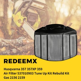 REDEEMX Compatible with Husqvarna 357 357XP 359 Air Filter 537010903 Tune Up Kit Rebuild Kit Gas 2156 2159 Chainsaw Maintenance Kit Spark Plug Fuel Filter Replacement Part