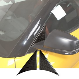 Daeiclru Fit for Toyota Supra GR A90 A91 MK5 2019-2022 Real Carbon Fiber Rearview Mirror Side Spoiler Trim Cover, Channel The Car Air, Reduce The Wind Noise Inside The Car (Black)